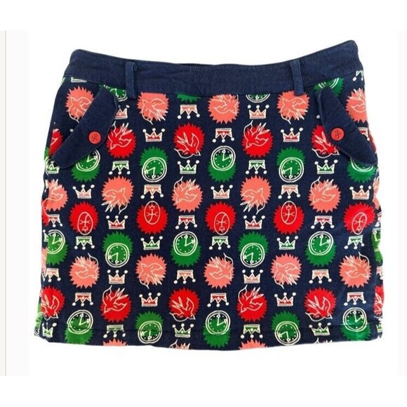 JC de Castelbajac Athletic Skort Colorful Soft Stretchy Loud Artsy Avant Garde S - Picture 1 of 15
